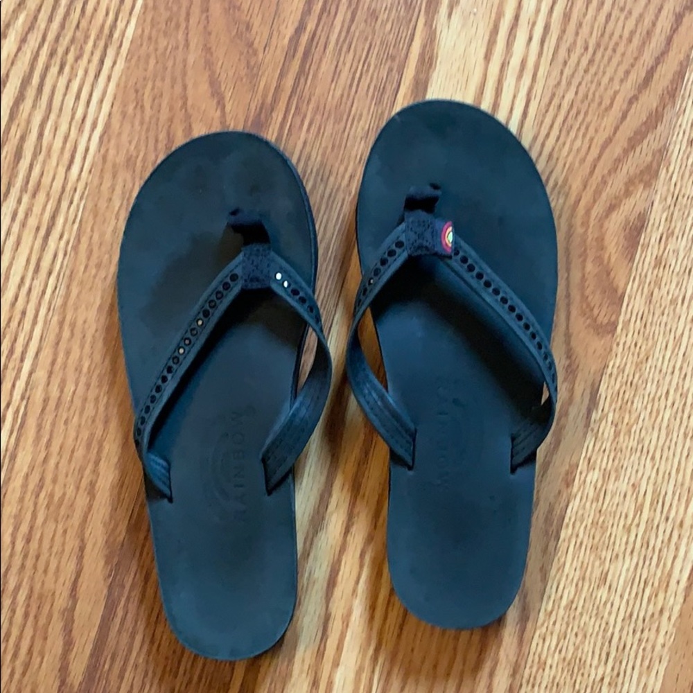 Rainbow flip flops